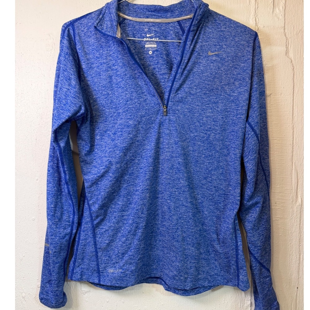 Nike Dri-FIT Element Half Zip Blue Heather Running Top 717421-480 Womens Medium